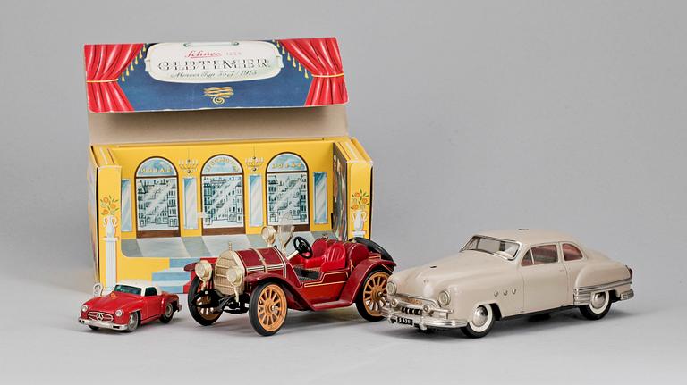 LEKSAKSBILAR, 3st, Schuco, Tyskland, bla 1950-tal.