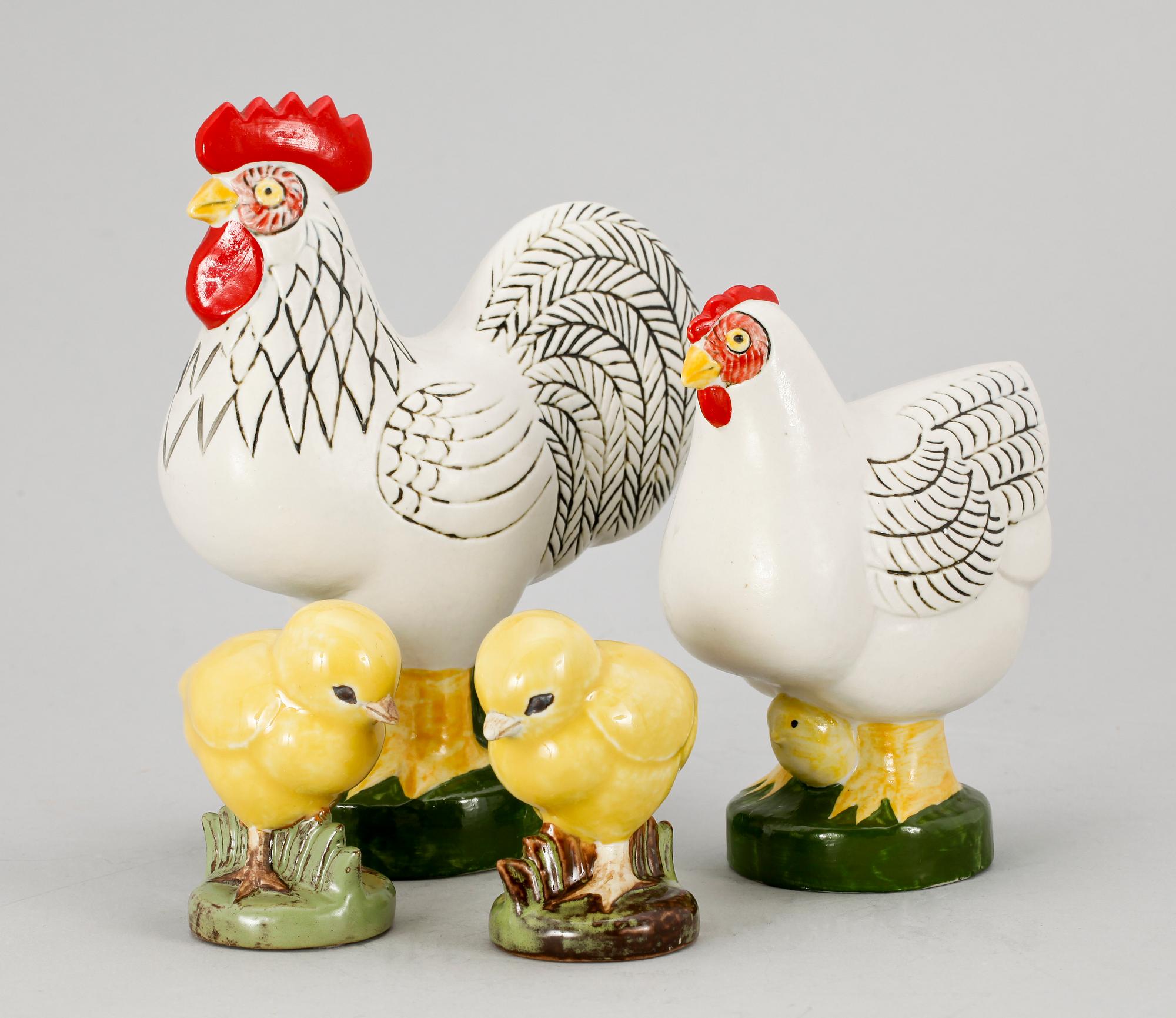 FIGURINER, 4 st, stengods, Lisa Larson, Gustavsberg.