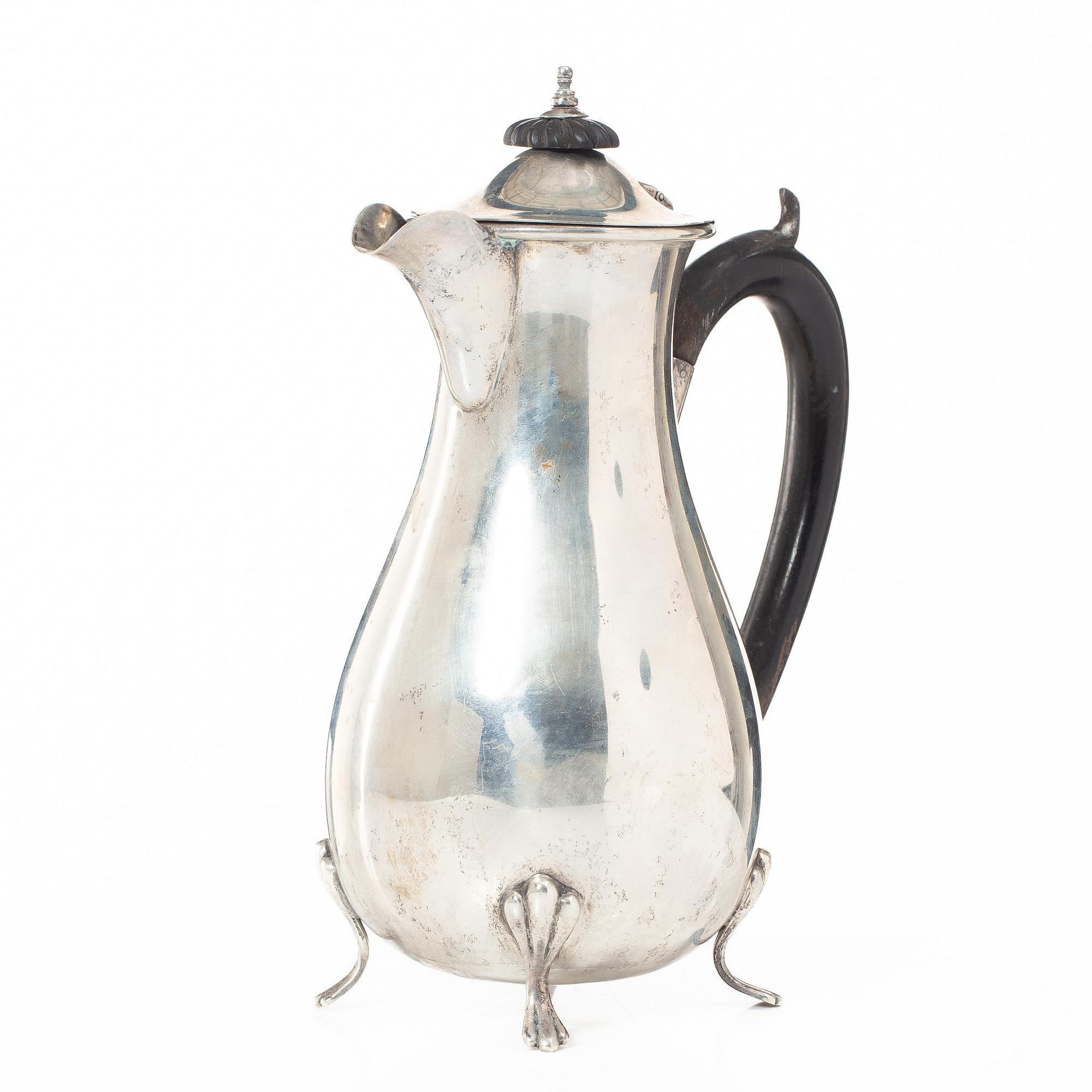 Kanna, silver, svensk importstämpel, 1900-talets första hälft.