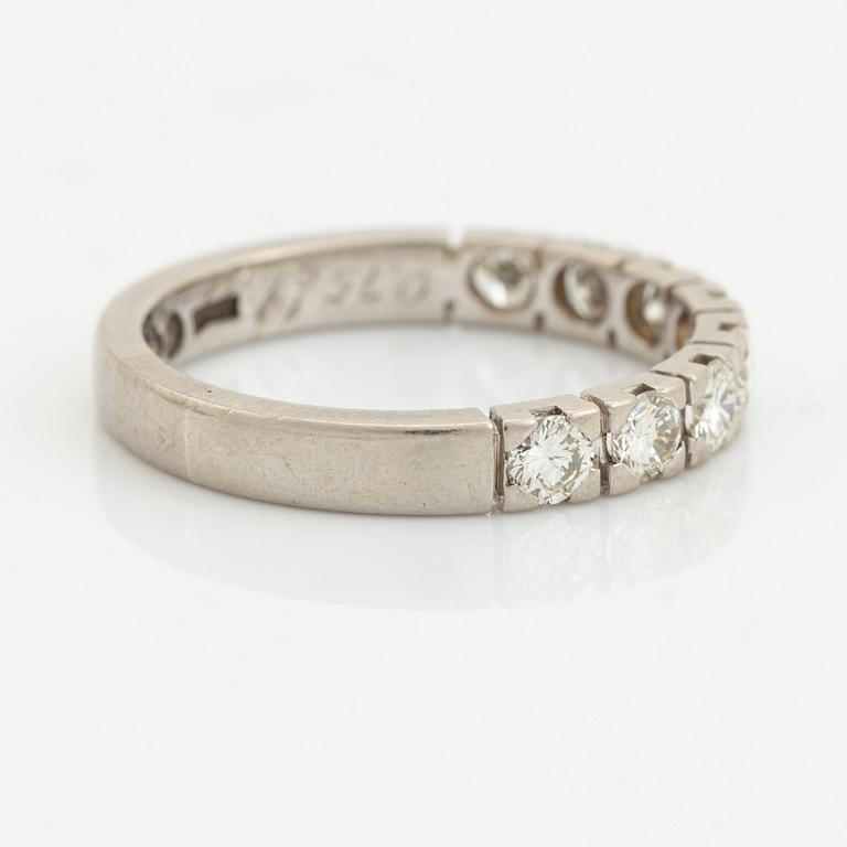 White gold and brilliant cut diamond ring.