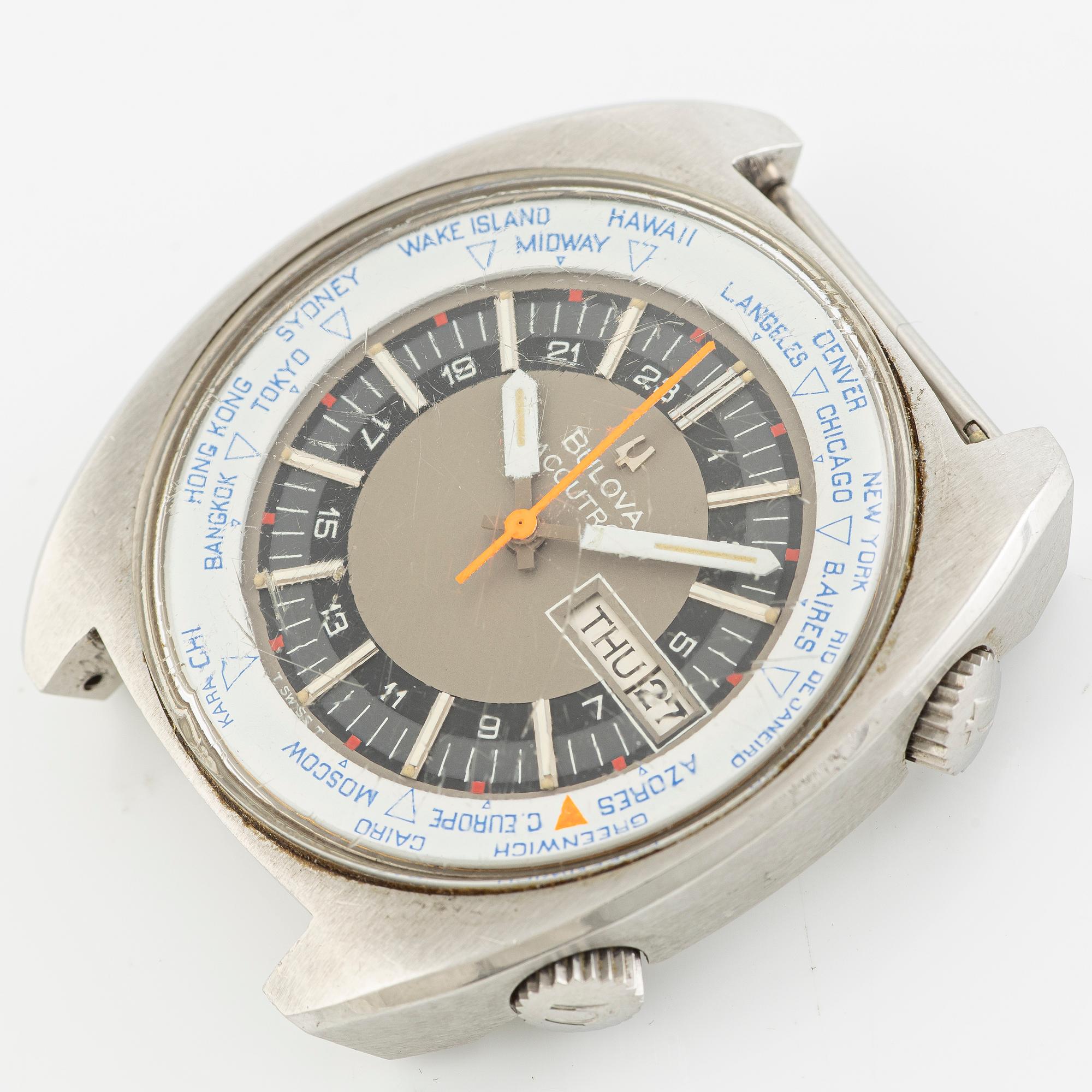 Bulova, Accutron, World Timer, armbandsur, 41 mm.