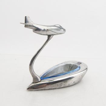 Ashtray Saab J29 "Tunnan" aluminum and glass.