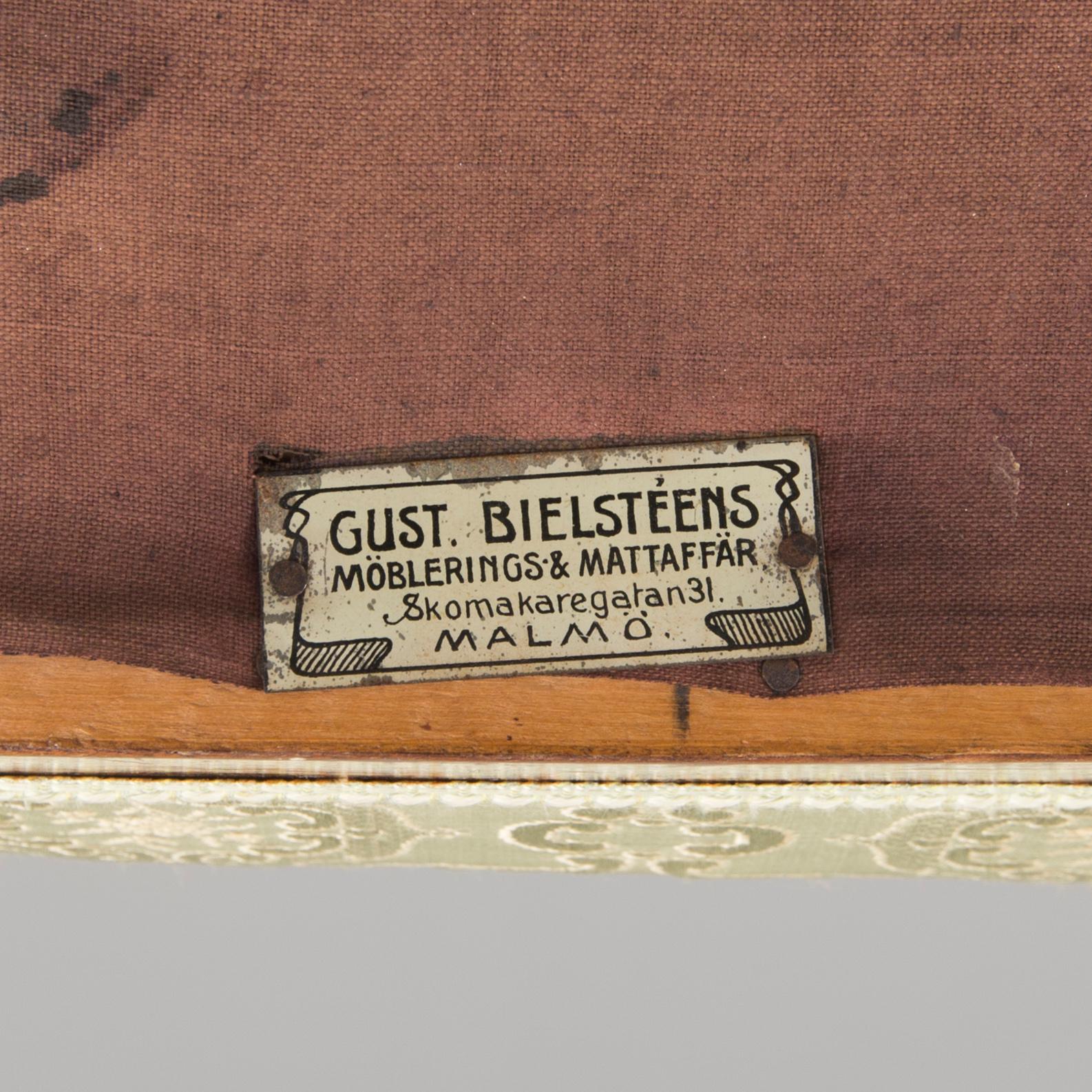 SOFFA, empirestil, Gustaf Bielsteéns Möbelaffär, Malmö, 1900-talets första hälft.