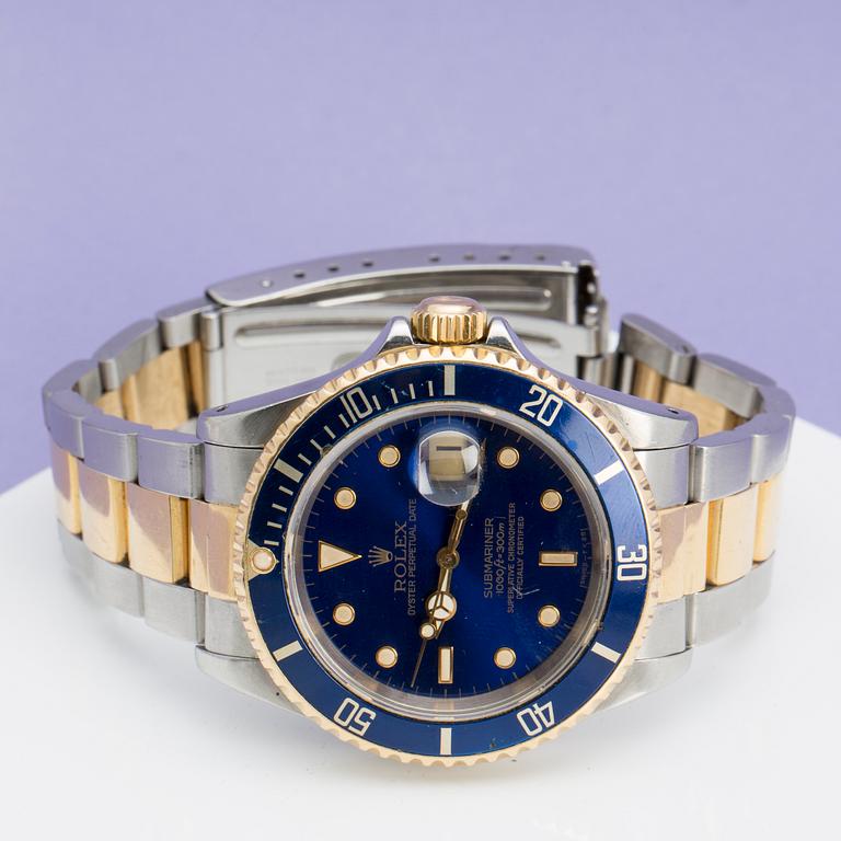 ROLEX, Oyster perpetual Date, Submariner (1000ft=300m, Swiss Made), Chronometer, armbandsur 40 mm,