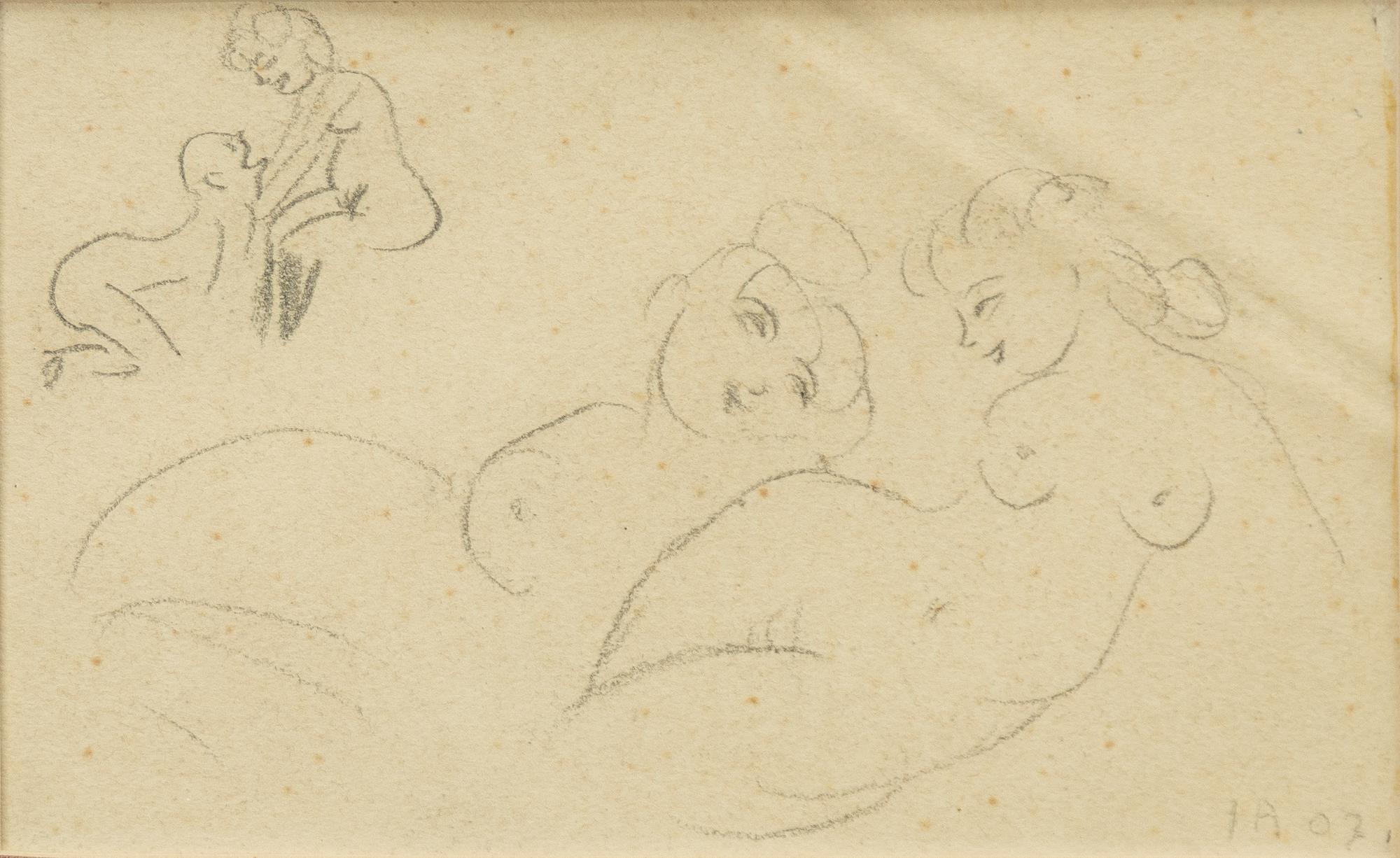 Ivar Arosenius, Model sketches, 2 pcs/double-sided.