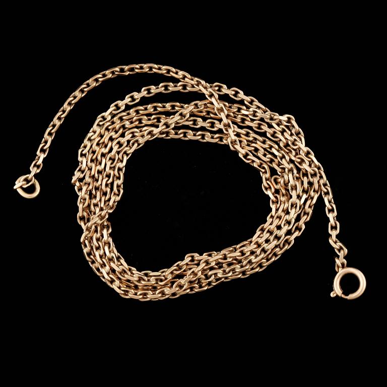 HALSKEDJA, guld 14K, otydlig stämpel, 1900-tal. Vikt ca 24 gram.