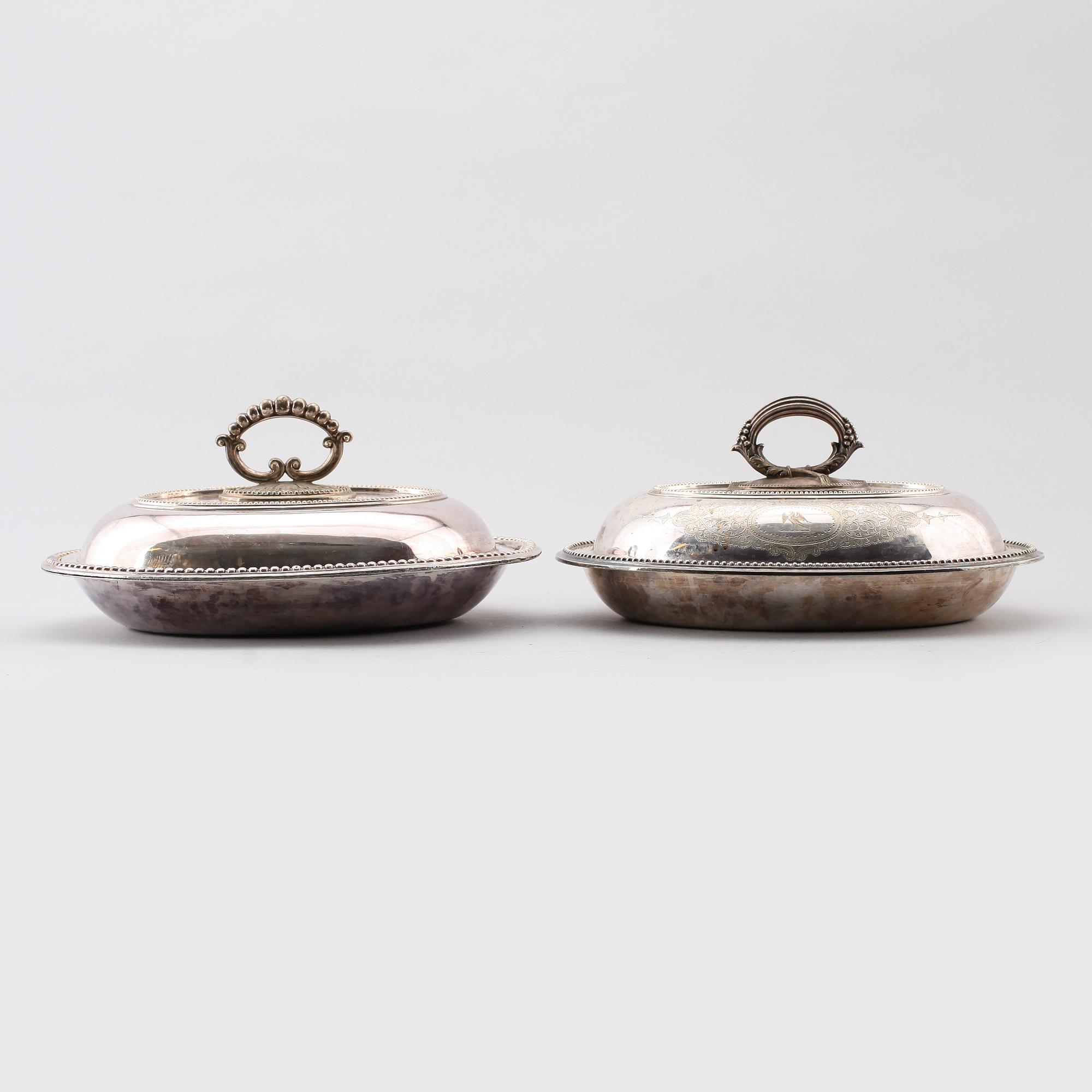 DUBBELKAROTTER, 2 st, pläter, England, omkring år 1900.