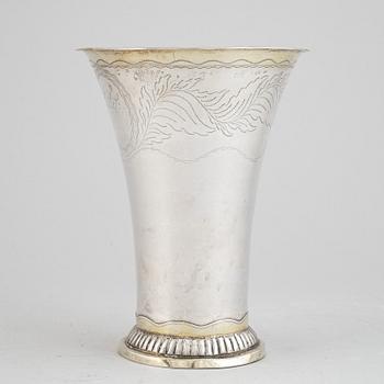 A silver beaker by Nils Tornberg, Linköping 1810.