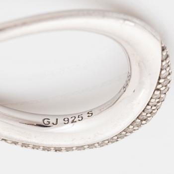 Georg Jensen, ring silver med briljantslipade diamanter.