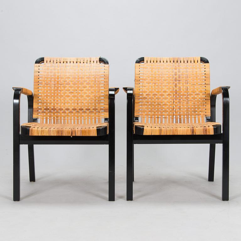 Alvar Aalto, nojatuoleja, 6 kpl, malli 45, Artek 1970-luku.