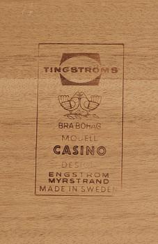 SIDOBORD för hall samt BORD, "Casino", Sven Engström och Gunnar Myrstrand för Tingströms, 1960-tal.