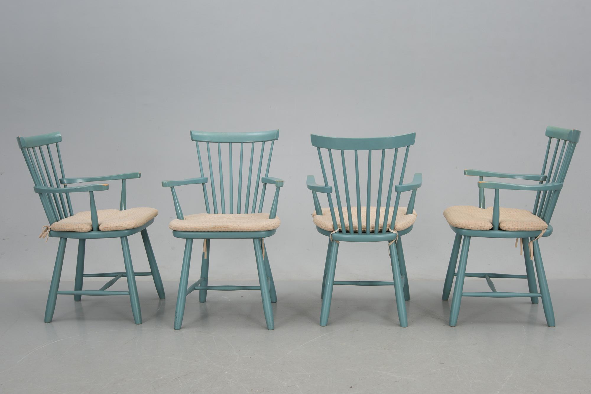 KARMSTOLAR, 4 st, "Lilla Åland", Carl Malmsten, 1900-talets andra hälft.