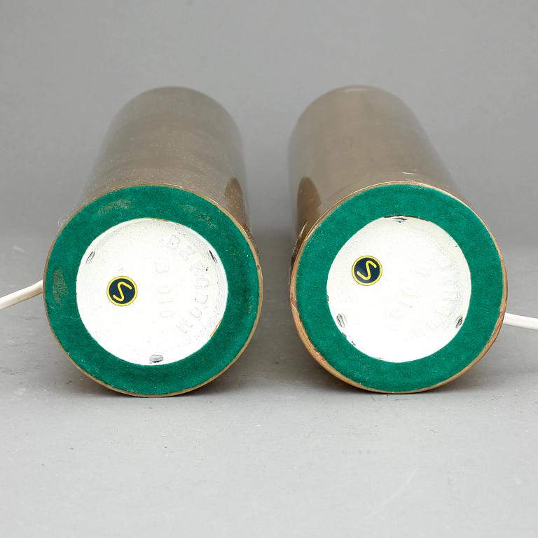 BORDSLAMPOR, ett par, Bergbom, 1900-talets andra hälft.