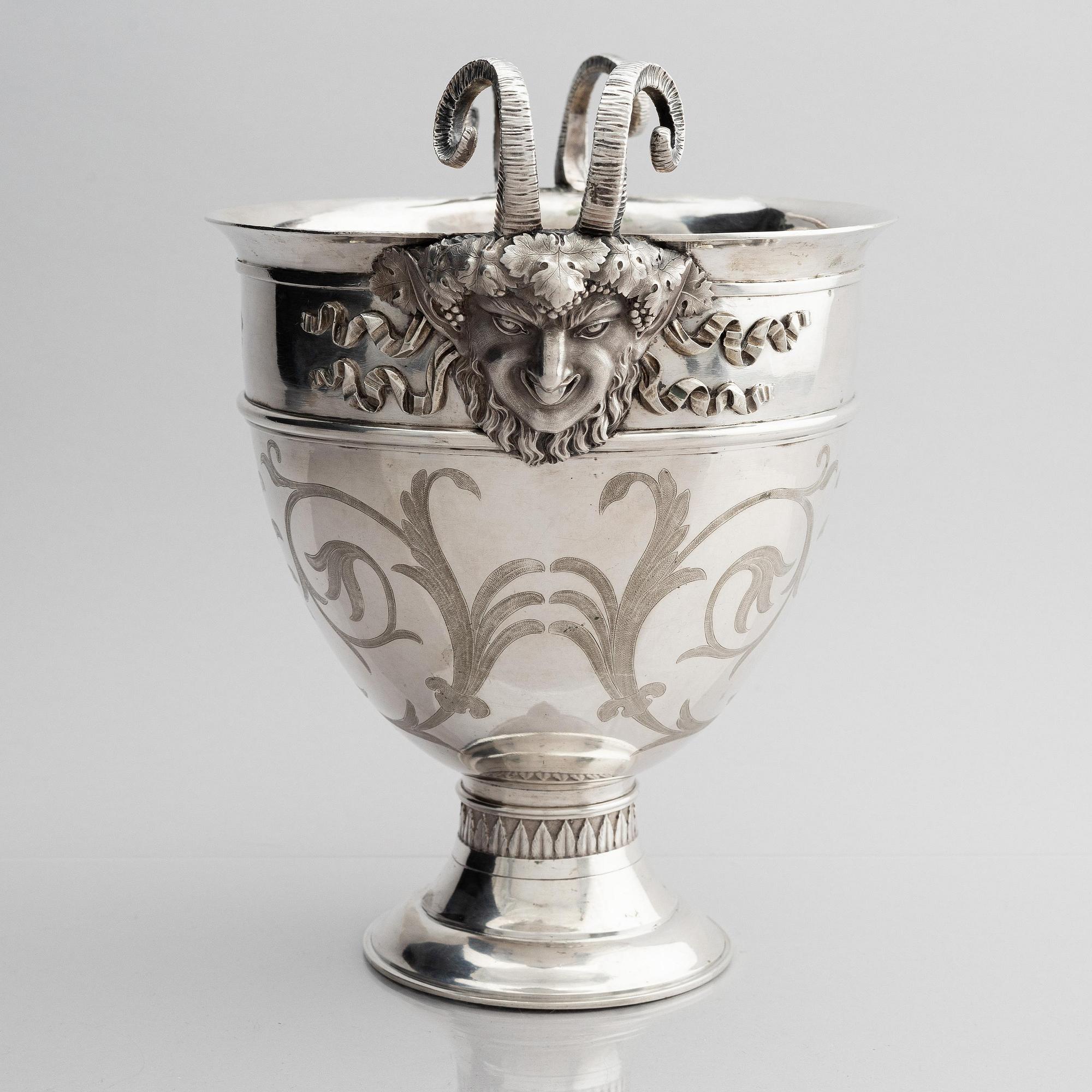 A pair of Swedish 18th century silver wine coolers, marks of Pehr Zethelius, Stockholm 1793.