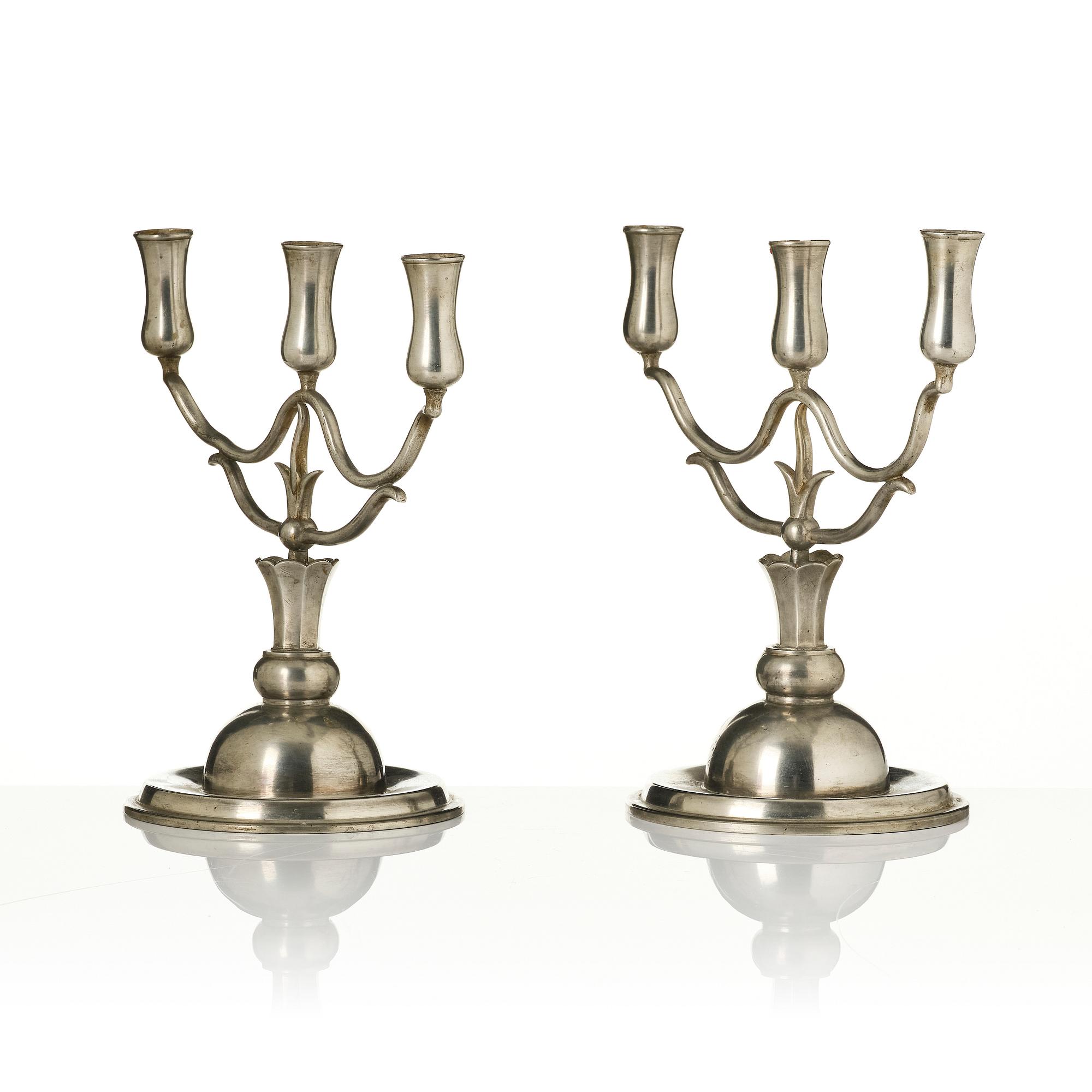 Firma Svenskt Tenn, a pair of candelabra model A 271, Stockholm, 1927.