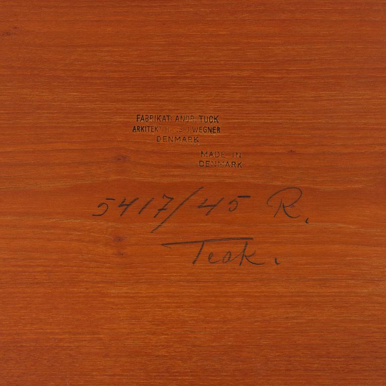 A mid 20th century teak serving trolley by Hans J Wegner, Andr. Tuck, Denmark.