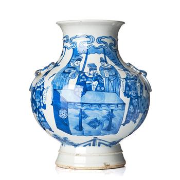 1148. A blue and white vase, Qing dynasty, 19th Century.