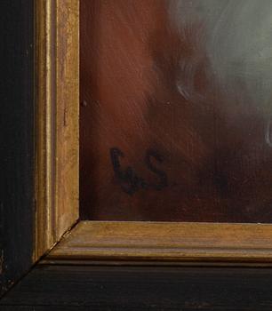 OKÄND KONSTNÄR, olja på duk, monogramsign GS.