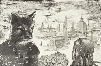 Ernst Billgren, etching, signed 179/225.