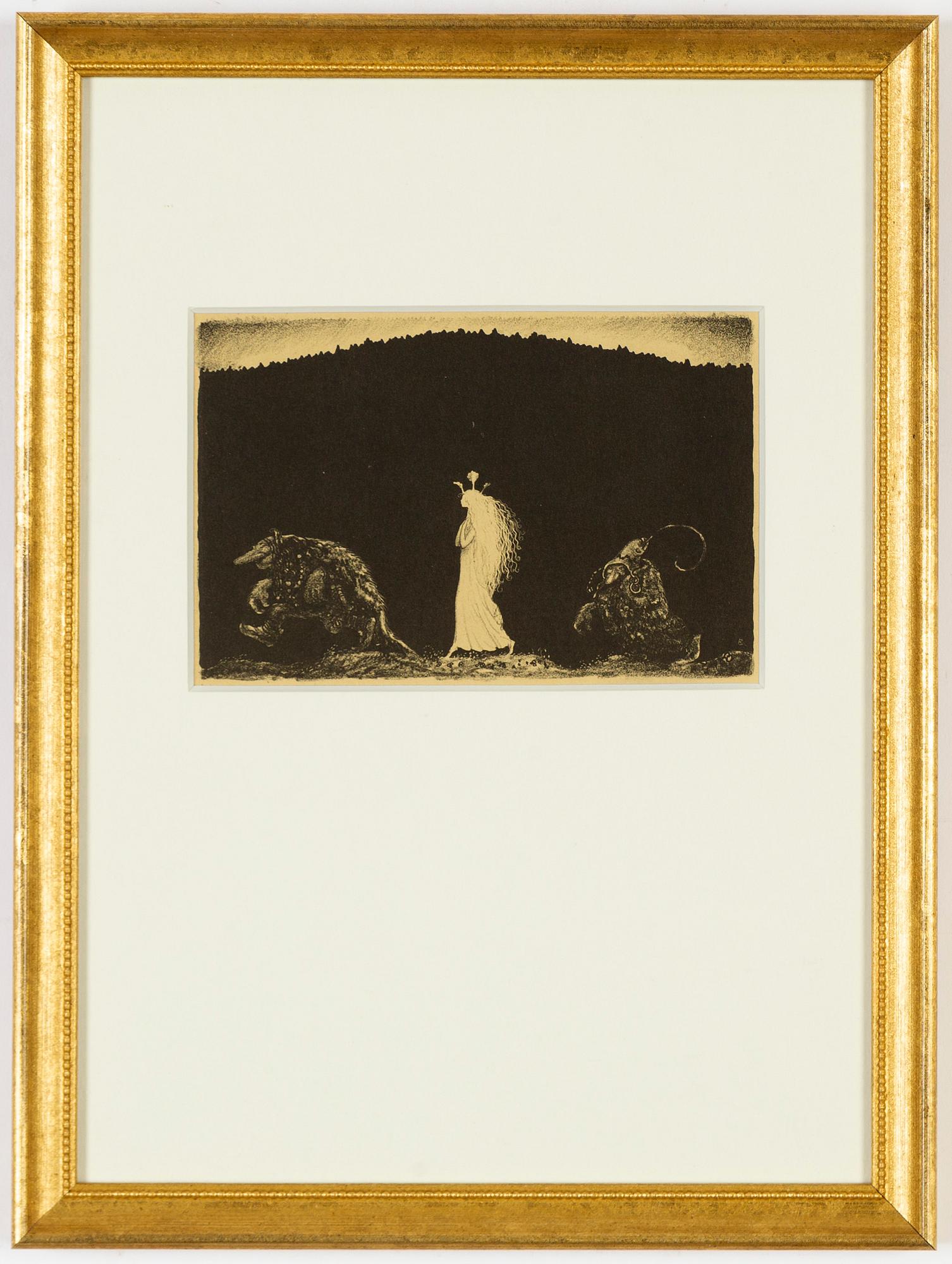 John Bauer, lithograph, from "Troll", 1915. Signed B in the print.