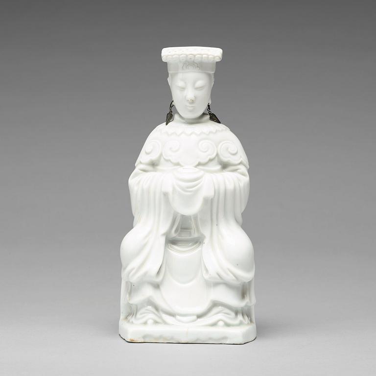 FIGURIN, blanc de chine. Qingdynastin, 1800-tal.