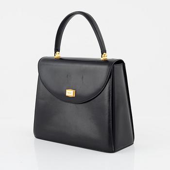 Bally, a black leather bag.