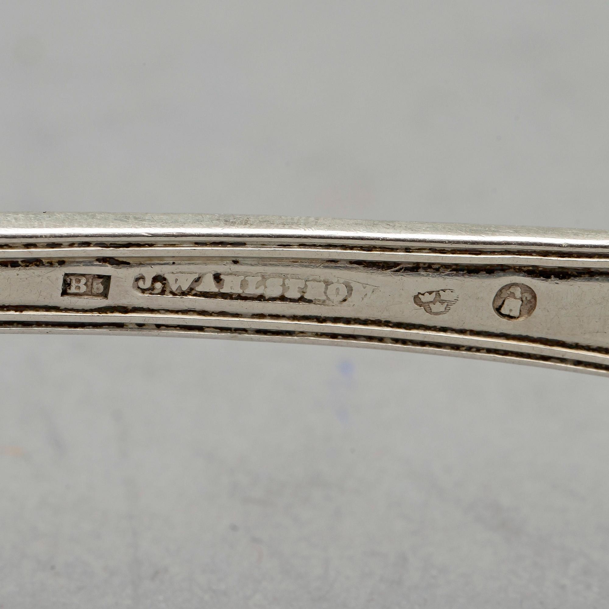 MATSKEDAR, 6 st snarlika, silver, bland annat Johan Wahlström, Jönköping. 1800-tal. Vikt ca 380 cm.