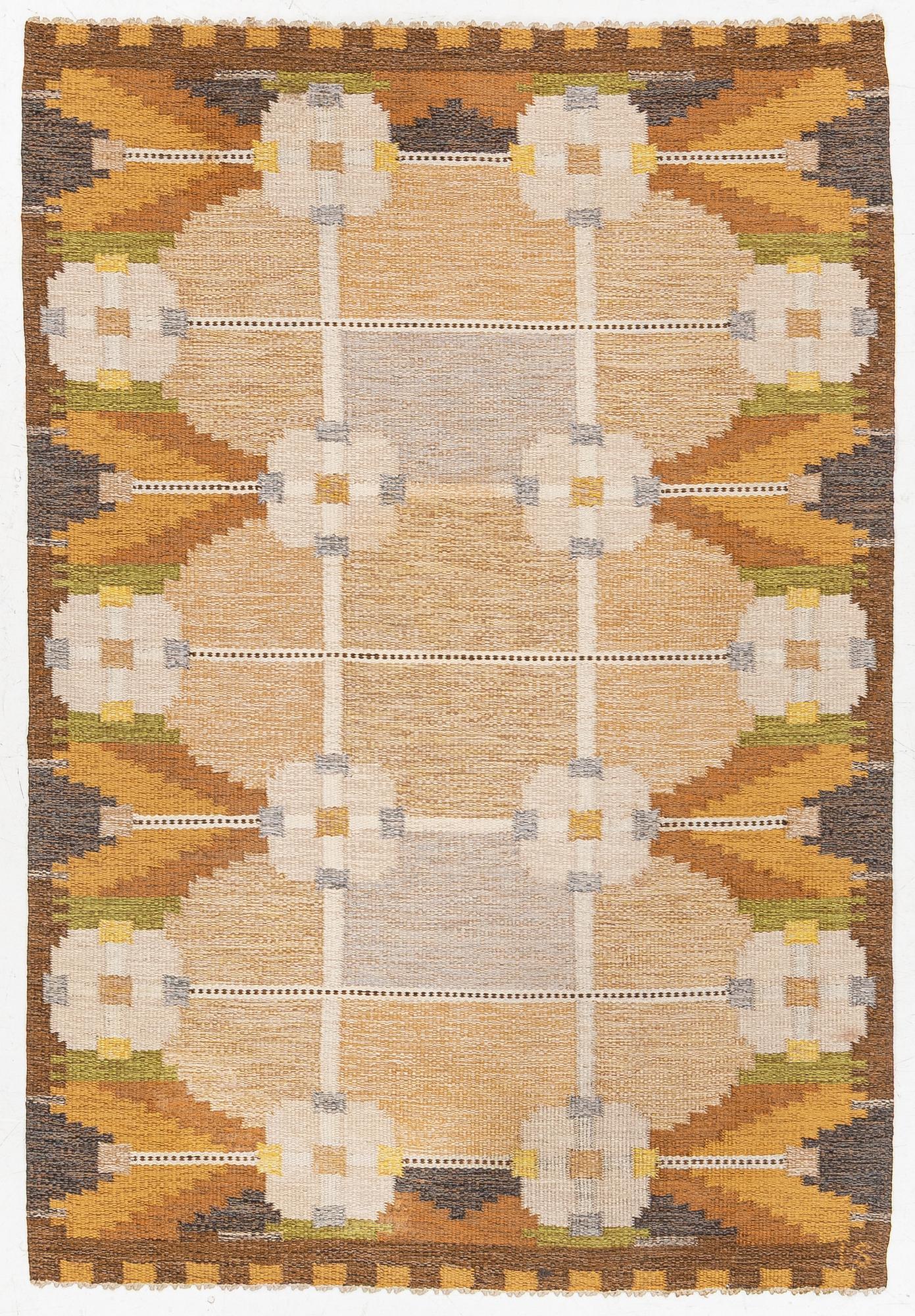 Ingegerd Silow, a flat weave rug, c. 202 x 137 cm.