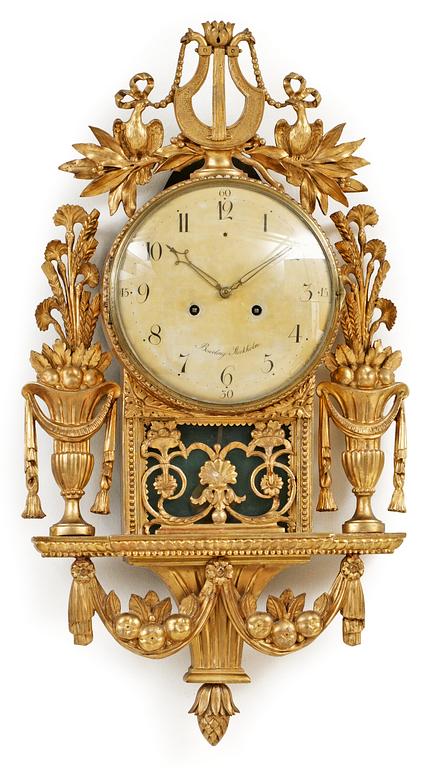 A late Gustavian wall clock by P. H. Beurling.