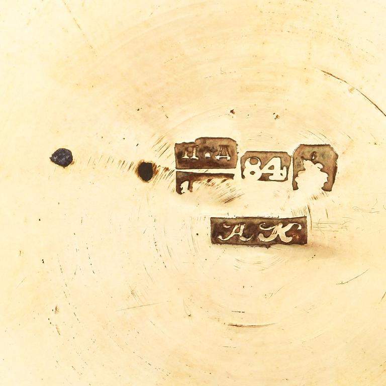 A Russian 19th century silver-gilt and niello beaker, unidentified makers mark, Moscow 1850's.