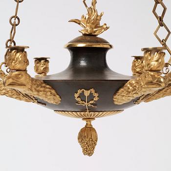 An Empire 19th century six-light hanging-lamp.