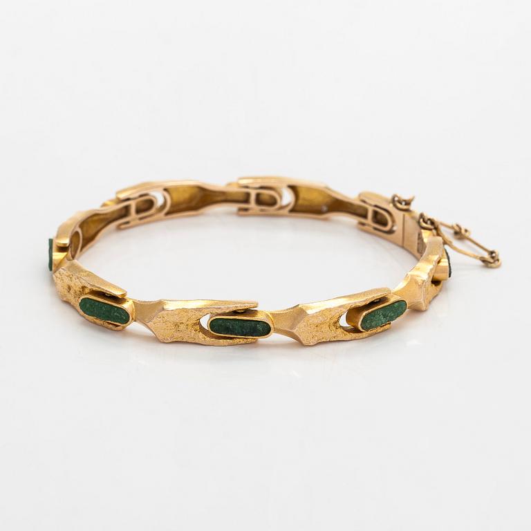 Björn Weckström, armband, "Namban", 14K guld och zoisit, Lapponia 1977.