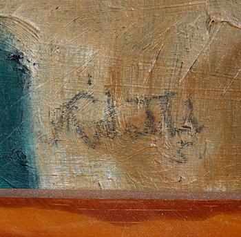 PILOTTI, LENNART. 2 st, olja på masonit-pannå. sign.