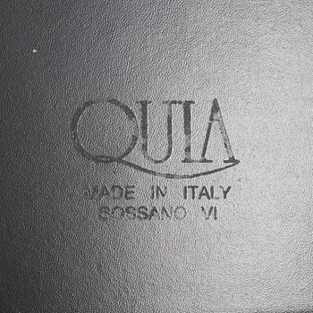 Twelve black leather 'Sossano' chairs, Quia, Italy.