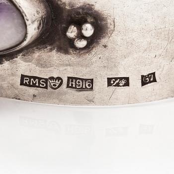 Reijo Sirkeoja, A silver bracelet with amethysts. Tampere 1960.