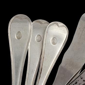 SKEDAR, 6 st, silver, 1800-tal. Vikt 275 g.
