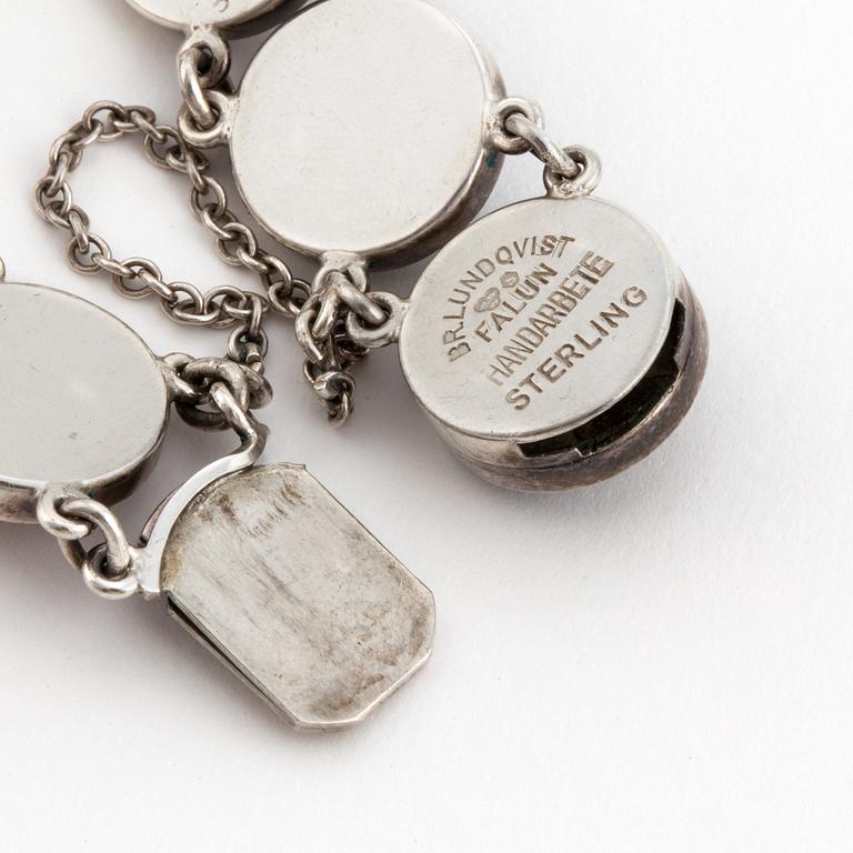 ARMBAND, sterlingsilver och porfyr, Bröderna Lundqvist Falun.