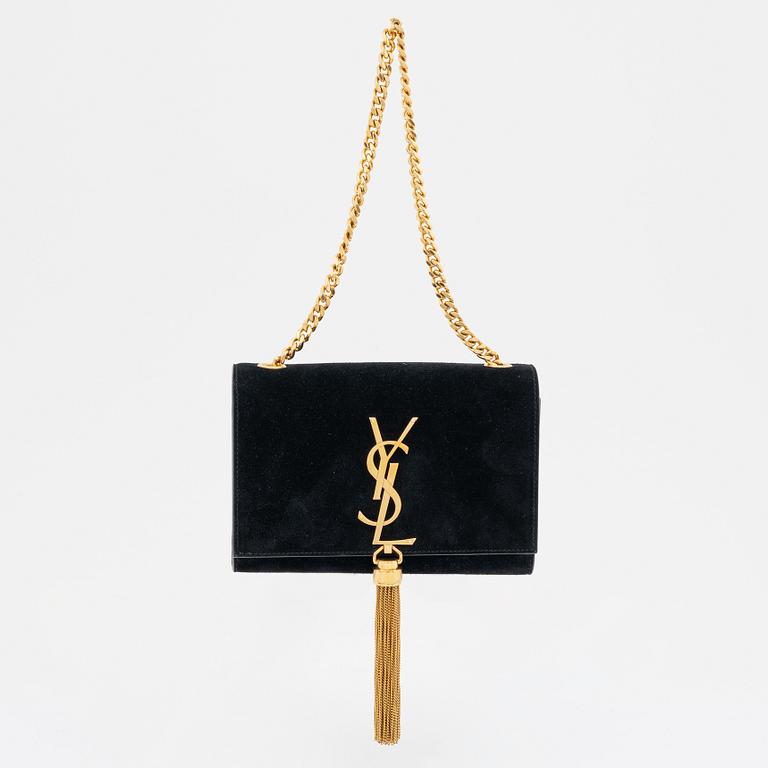Yves Saint Laurent, a black suede 'Kate Small' handbag.