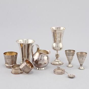 PARTI SILVER, 10 delar, 1900-tal. Vikt 365 g.