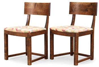 649. A pair of stained birch chairs, possibly by Axel Einar Hjorth, Sweden 1930-40's.