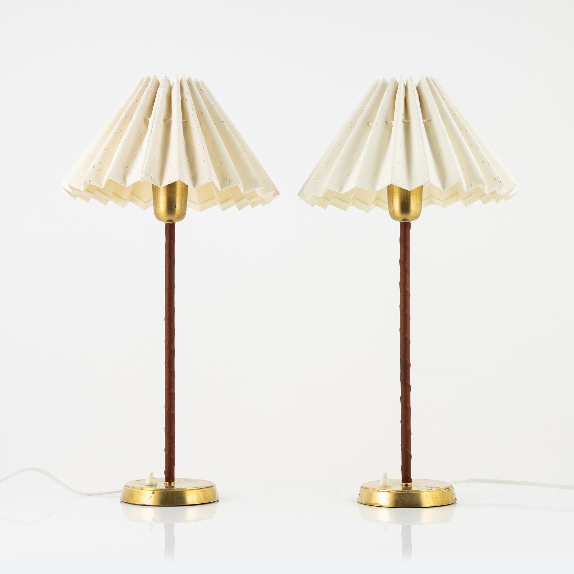 Bordslampor, ett par, Falkenbergs Beysning, 1900-talets andra hälft.