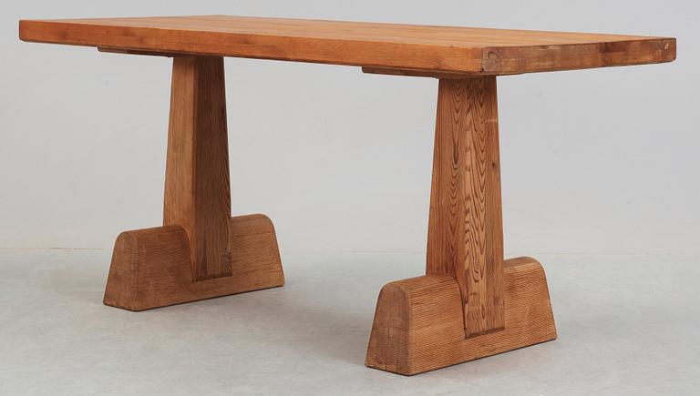 An Axel Einar Hjorth 'Utö' stained pine table, Nordiska Kompaniet, Sweden 1930's.