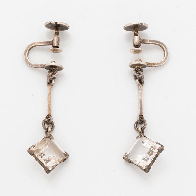 Wiwen Nilsson, silver and rock crystal earrings.