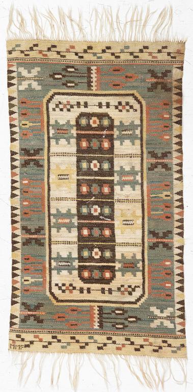 Märta Måås-Fjetterström, a textile, 'Rabatten', flat weave, ca 100 x 50 cm, signed MMF.