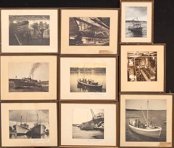 Photographs, 9 pcs, marine subjects, 1940s/50s.