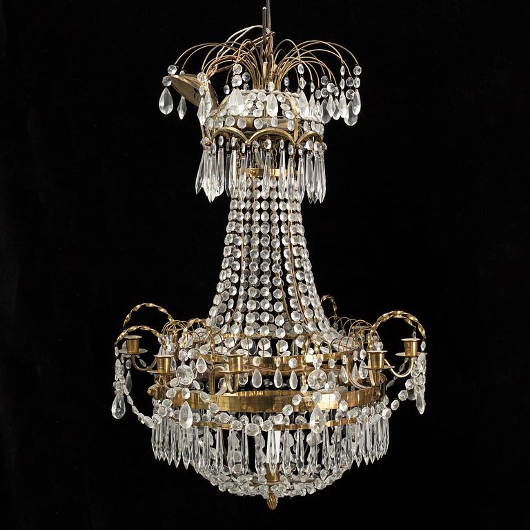 A Gustavian style chandelier from around year 1900.