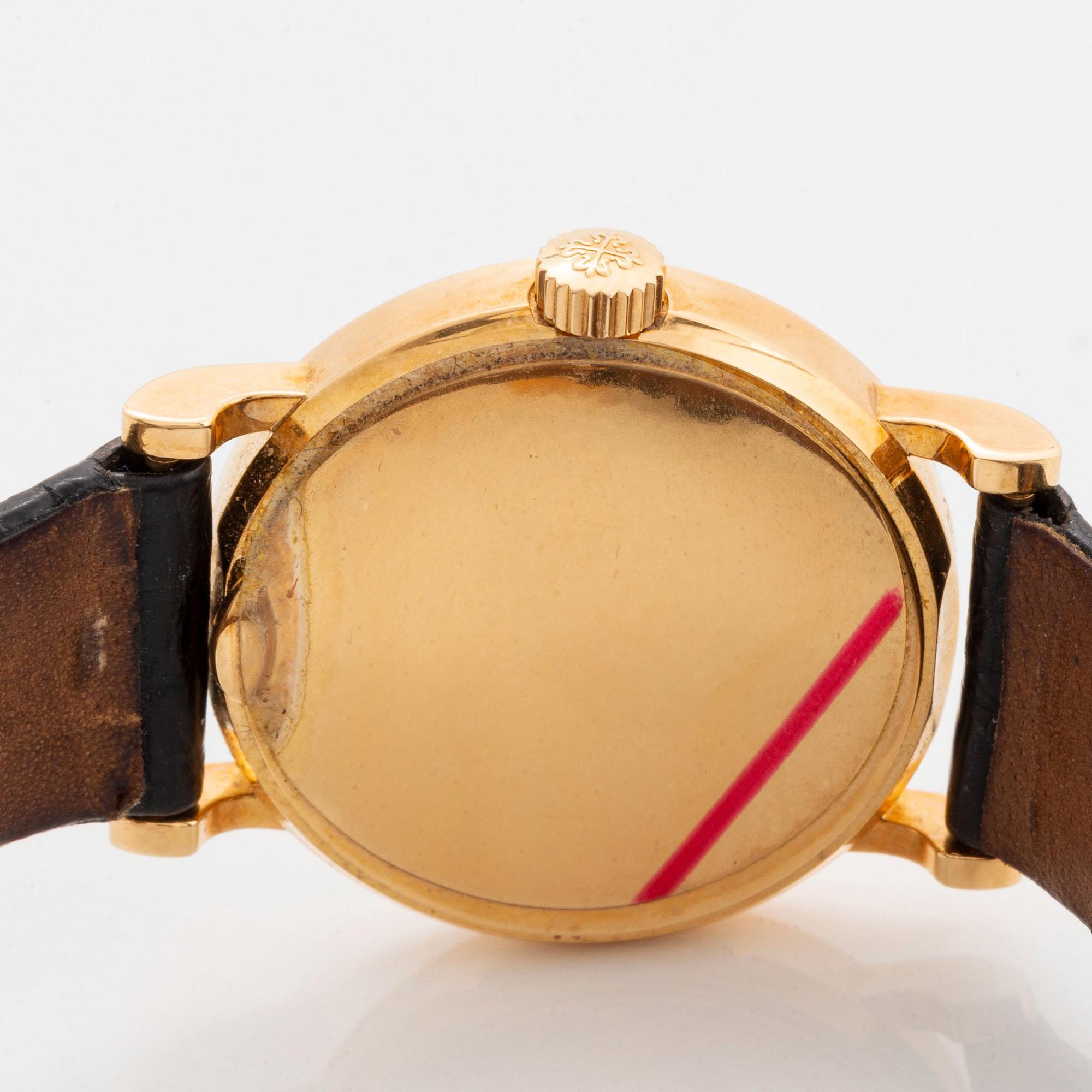 Patek Philippe, Calatrava, "Clous de Paris", wristwatch, 25 mm.