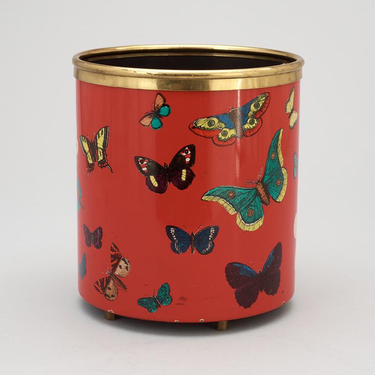 A Piero Fornasetti wastepaper bin, Milan, Italy.