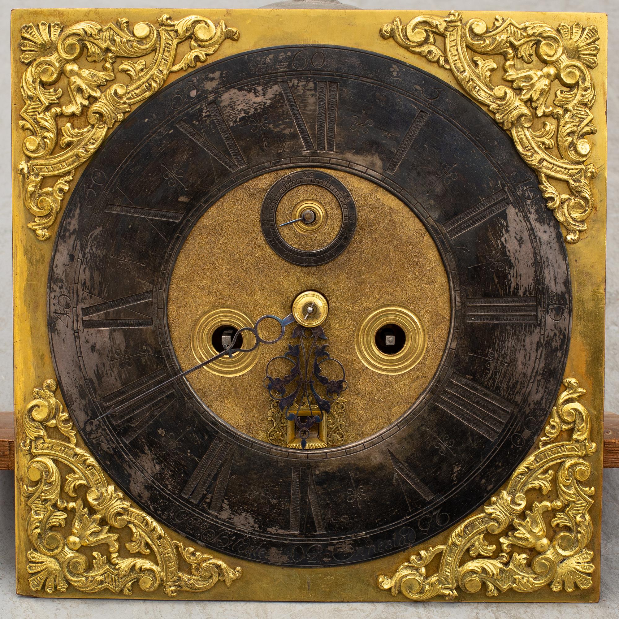 A 18th century long case clock.