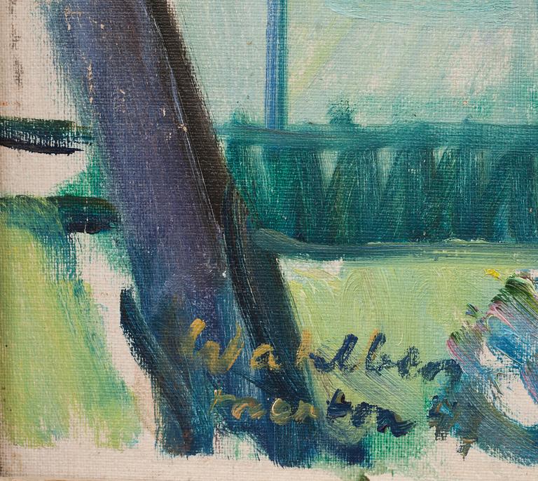 BERTIL WAHLBERG, olja på pannå. Signerad och daterad -47.